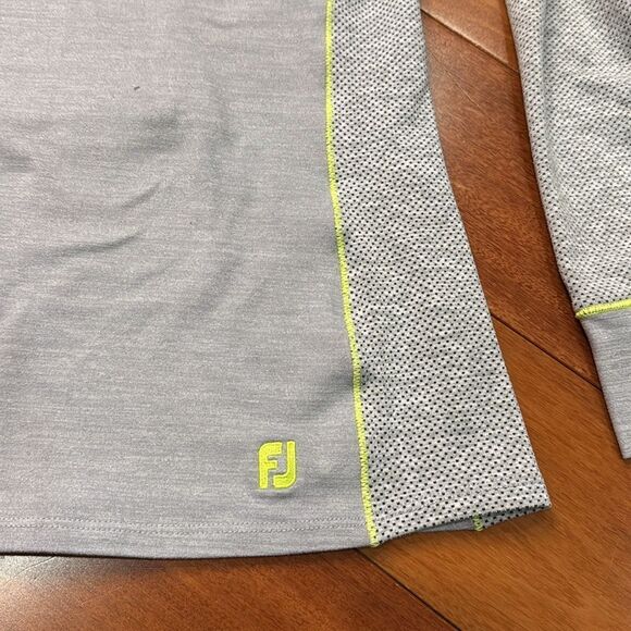 FJ FootJoy Womens 1/4 Zip Golf Pullover Gray Stretch Stonebrook golf club size M - Picture 3 of 9